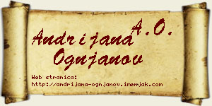 Andrijana Ognjanov vizit kartica